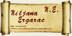 Miljana Ergarac vizit kartica